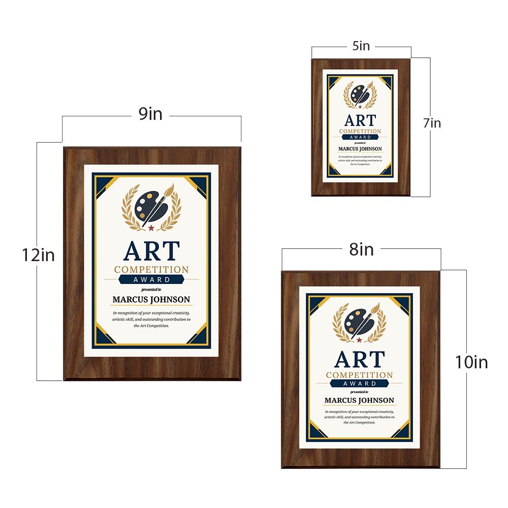 Art Competition Award' Personalized Wall Plaque With Easel Acrylic Stand | Professional/Industry Recognition Award Plaques