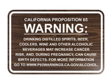 Classic Framed California Proposition 65 Sign Alcoholic Beverages