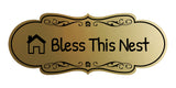 Signs ByLITA Designer Bless This Nest Durable ABS Plastic Laser Engraved Easy Installation Elegant Design Wall or Door Sign