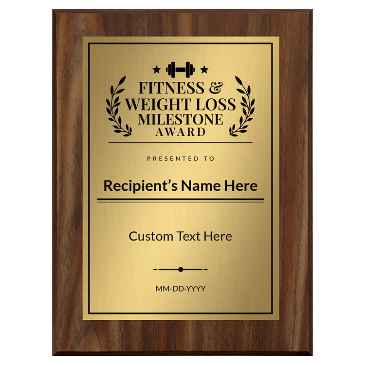 Fitness & Weight Loss Milestone Custom Award Wall Plaque With Easel Acrylic Stand | Personal Achievement Wall Plaques