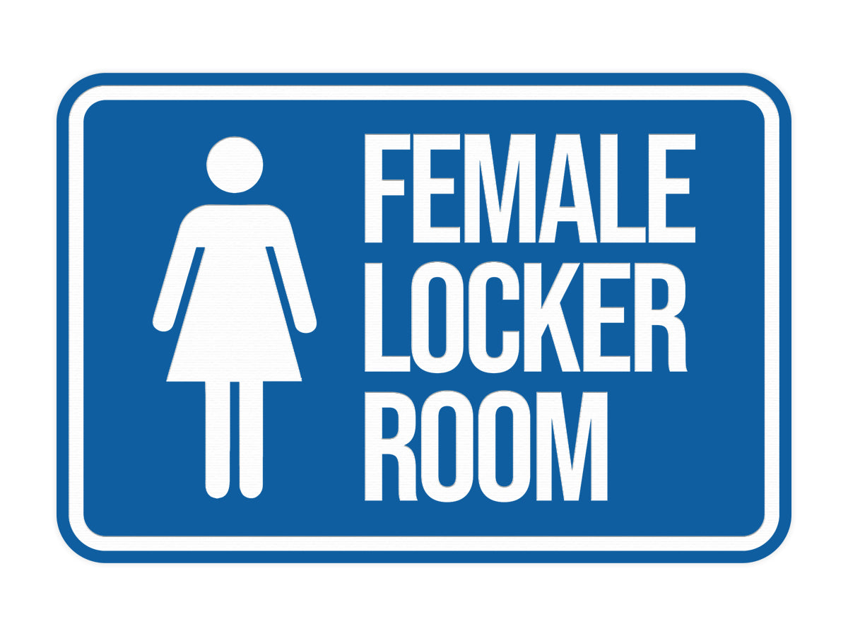 Locker Sign Design Classic Framed Female Locker Room Wall or Door Sign – Pacific Sign and ...