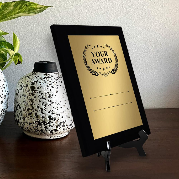 Signs ByLITA Customizable Black Frame Wooden Award Plaque | Optional Easel Mount | Personalizable Recognition Gift for Winners of Awards, Certificates and Achievements
