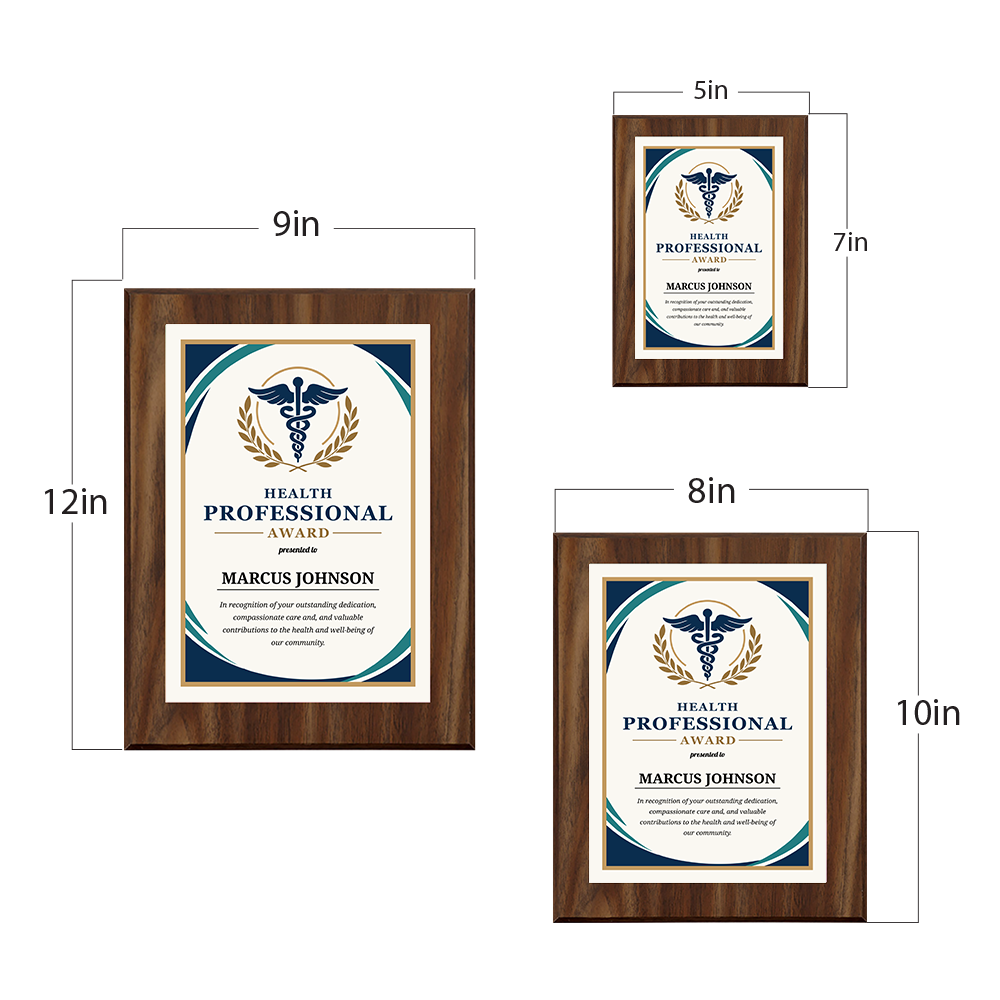 Health Professional Award Personalized Wall Plaque With Easel Acrylic Stand | Professional/Industry Recognition Award Plaques