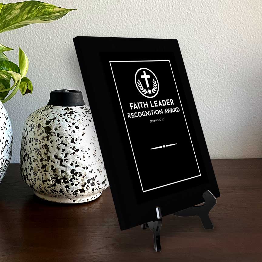 Faith Leader Recognition Award' Personalized Wall Plaque With Easel Acrylic Stand | Faith/Community Non-Profit Award Plaques