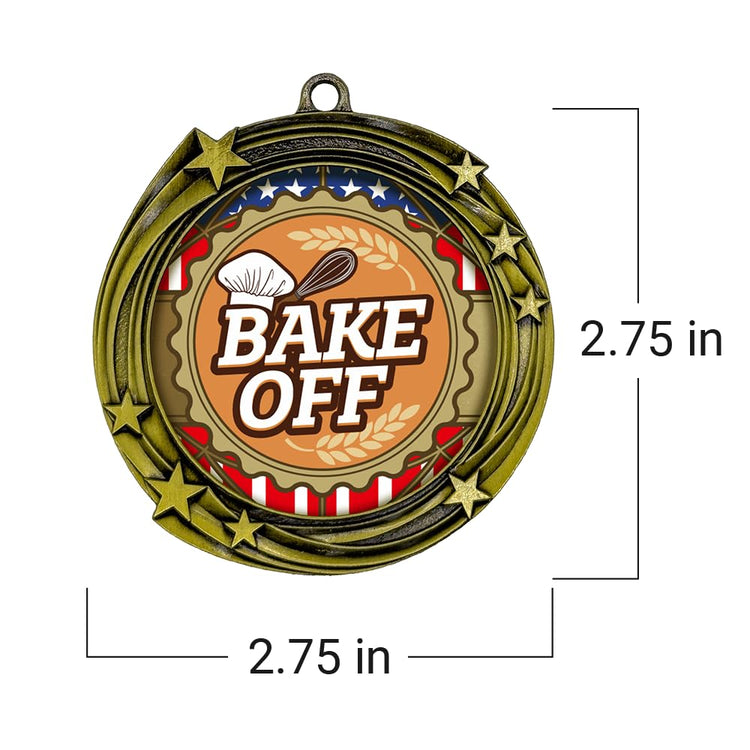 All Quality Stars Design Bake Off Medal | Competition Metal Medal - 1st, 2nd, 3rd Place