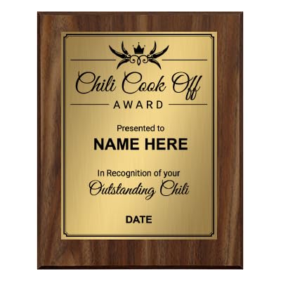 Signs ByLITA Customizable Chili Cook Off Award Wooden Plaque | Easel Mount Option | Recognition Gift for Chili Cook Off Competitors and Participants