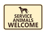 Signs ByLITA Classic Framed Service Animals Welcome Wall or Door Sign