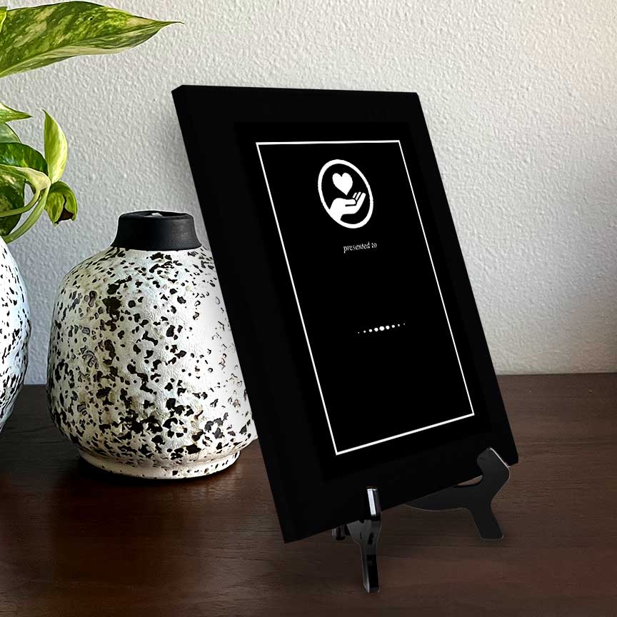 Volunteer of the Year — Community Award' Personalized Wall Plaque With Easel Acrylic Stand | Faith/Community Non-Profit Award Plaques