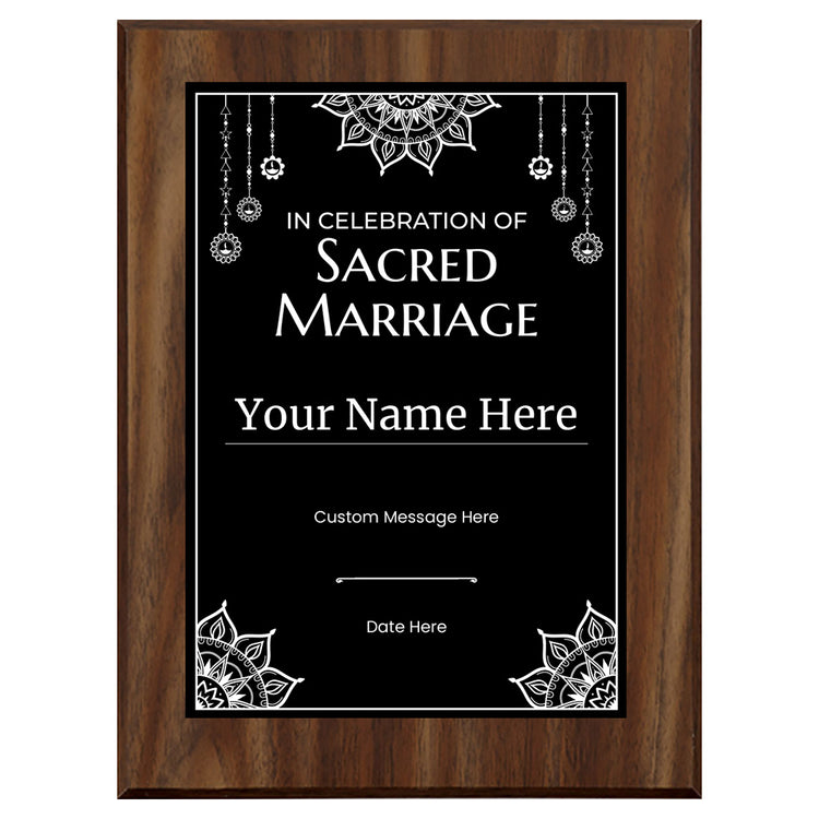 Personalized Vivaha Ceremony Award Plaque, Custom Wooden Wall Plaque with Optional Easel Stand for Hindu Wedding Recognition