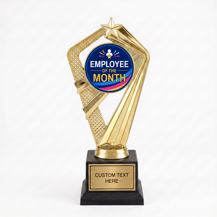 All Quality Employee of the Month Trophy, Custom Engraved — Personalized Monthly Workplace Recognition Award