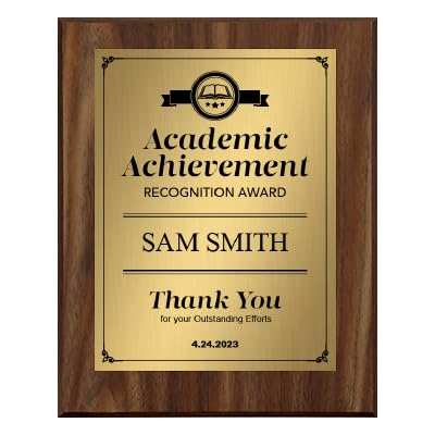 Signs ByLITA Customizable Award Wooden Plaque | Easel Mount Option | For Winners of Academic Awards Certificates and Achievements | End of year Recognition Gift For Students