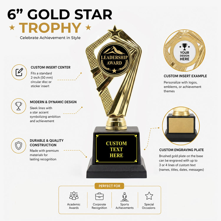 Leadership Trophy Awards (Excellence, Service, Rising Leader) - Engraved