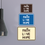 Classic Framed Faith Love Hope Wall or Door Sign