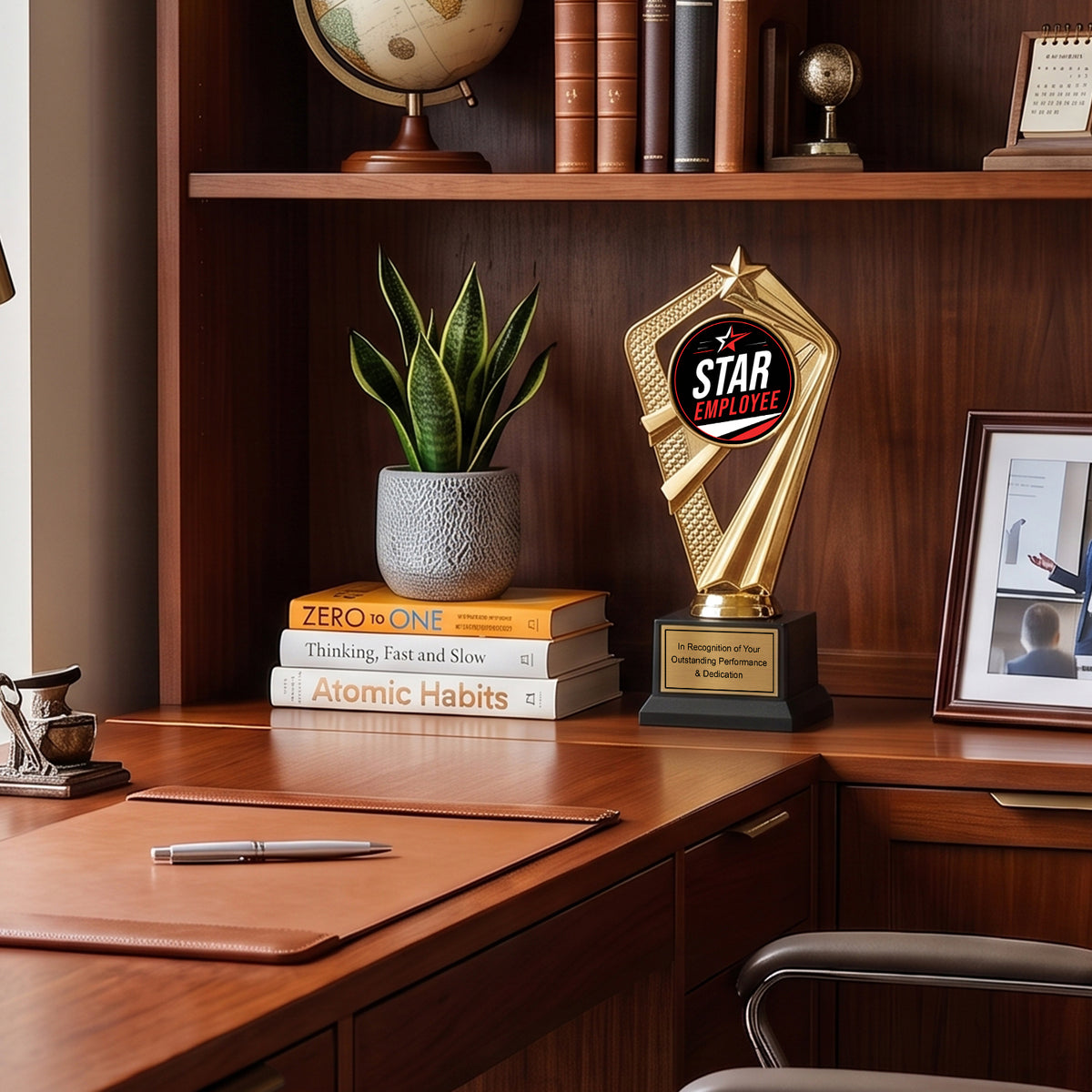 All Quality Star Employee Trophy, Custom Engraved — Personalized Standout-Employee Recognition Award