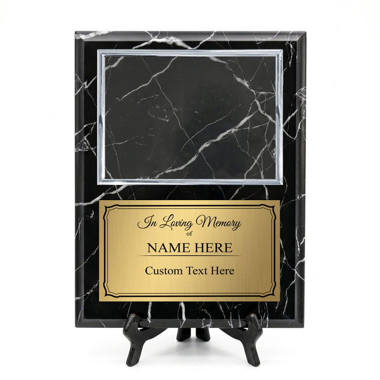 Personalized Award & Recognition Marble Effect Wall Plaques, Custom Plaques with Optional Easel Stand for Ceremonies, Achievements & Tributes