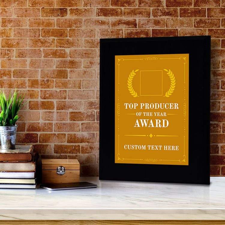 Top Producer of the Year Award Personalized (Black) Wall Plaque With Easel Acrylic Stand | Workplace Recognition Ceremonies Award Plaques