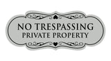 Designer No Trespassing Private Property Sign