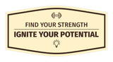 Signs ByLITA Fancy Find Your Strength, Ignite Your Potential Durable ABS Plastic | Laser Engraved | Easy Installation | Elegant Design Wall or Door Sign