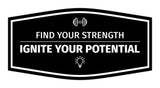 Signs ByLITA Fancy Find Your Strength, Ignite Your Potential Durable ABS Plastic | Laser Engraved | Easy Installation | Elegant Design Wall or Door Sign