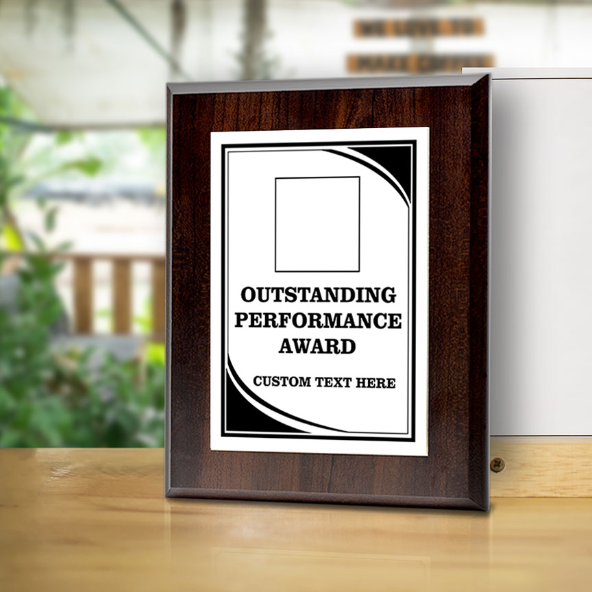 Outstanding Performance Award Personalized (Wooden) Wall Plaque With Easel Acrylic Stand | Workplace Recognition Ceremonies Award Plaques