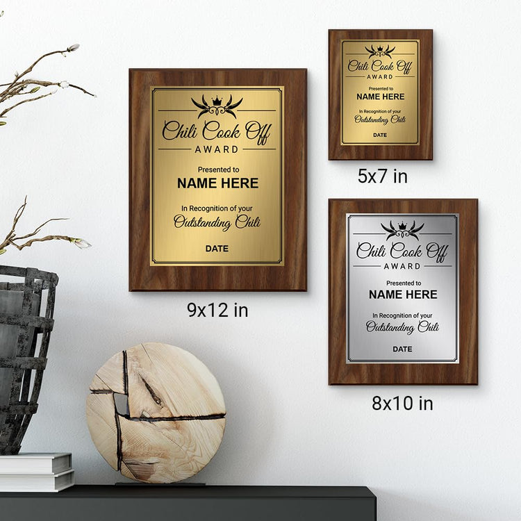 Signs ByLITA Customizable Chili Cook Off Award Wooden Plaque | Easel Mount Option | Recognition Gift for Chili Cook Off Competitors and Participants