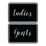 Classic Framed Ladies And Gents Sign Set