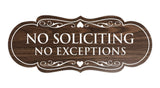 Designer No Soliciting No Exceptions Sign