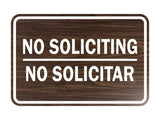 Classic Framed No Soliciting No Solicitar Sign