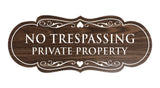 Designer No Trespassing Private Property Sign