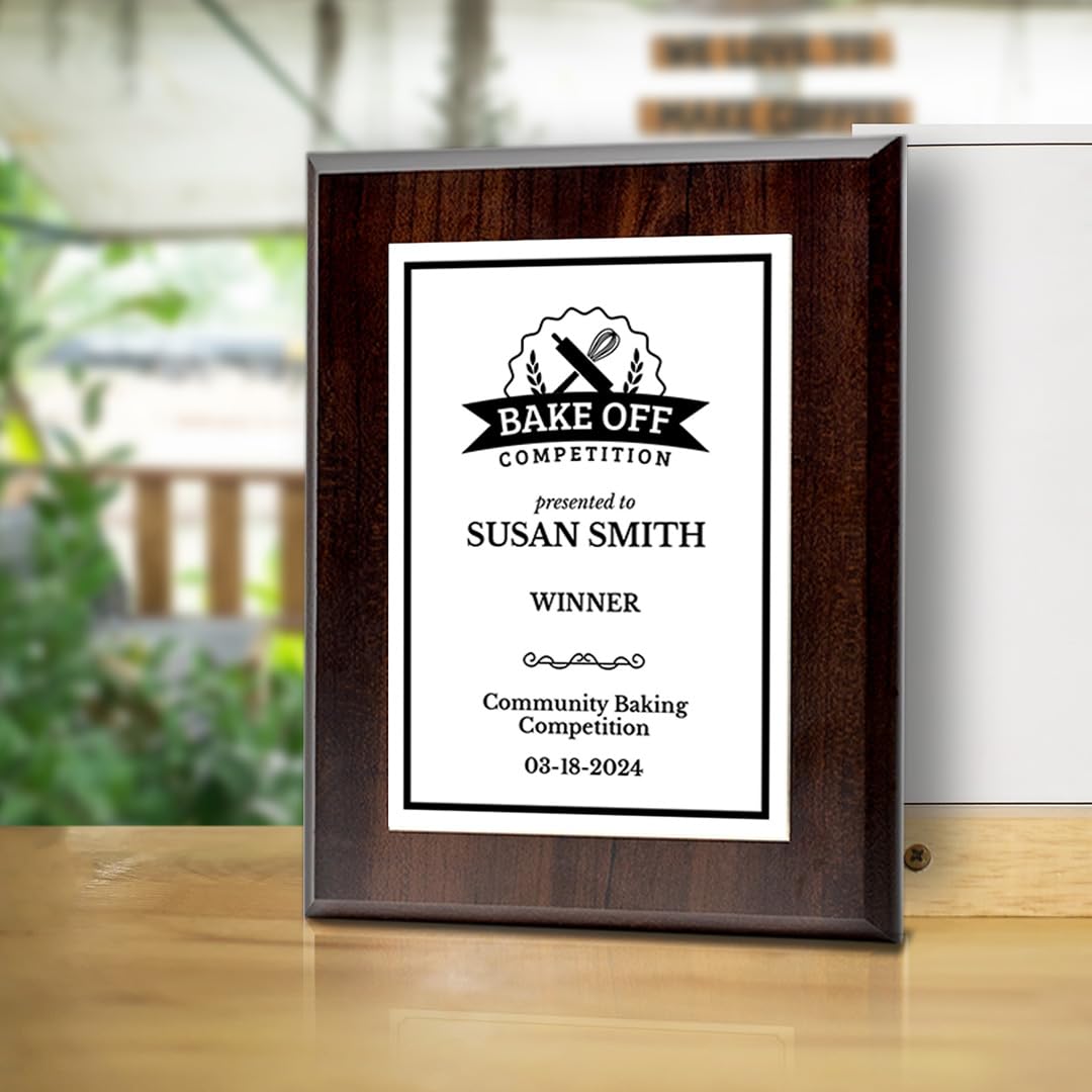 Bake Off Competition Customizable Award Plaque | Easel Mount Option | Achievement and Recognition Personalizable Plaques