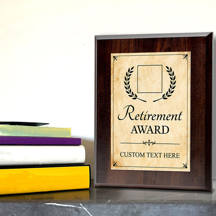 RetirementAward Personalized (Wooden) Wall Plaque With Easel Acrylic Stand | Workplace Recognition Ceremonies Award Plaques