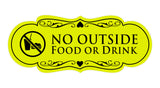 Designer No Outside Food or Drink Sign
