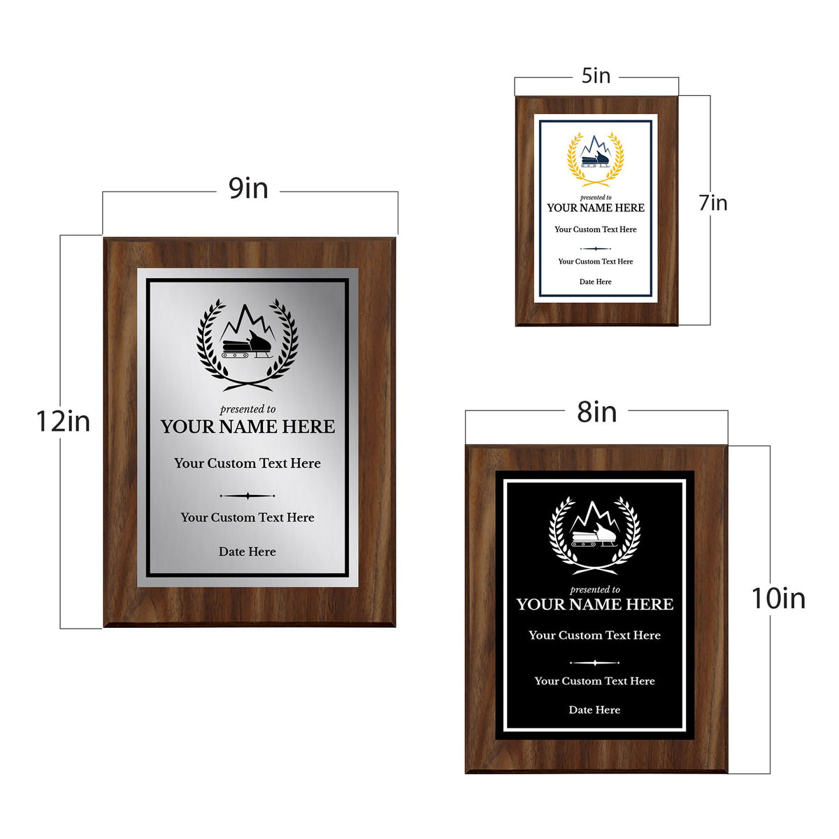 Snowmobiling Customizable Wooden Award Plaque | Easel Mount Option | Achievement and Recognition Personalizable Plaques | Sports Award