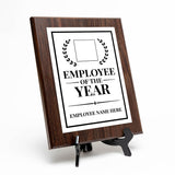 Employee of the Year Award Personalized (Wooden) Wall Plaque With Easel Acrylic Stand | Workplace Recognition Ceremonies Award Plaques