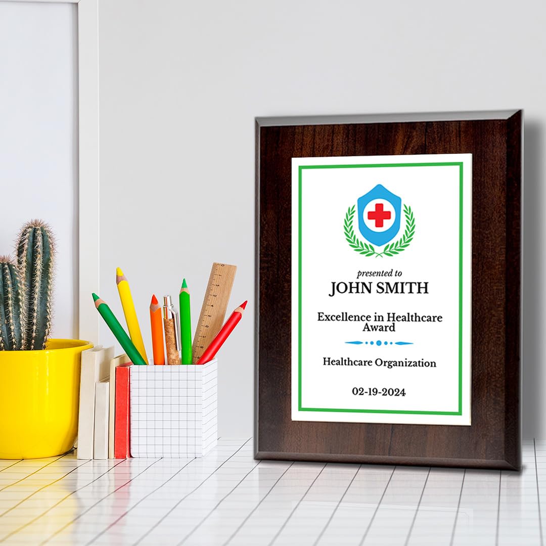 Health Professional Theme Custom Award Plaque | Easel Mount Option | Achievement and Service Personalizable Plaques