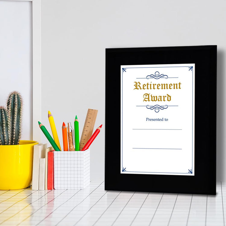 Signs ByLITA Customizable Retirement Black Frame Wooden Plaque with Optional Easel Mount | Recognition Gift for Employees, Organization members and Corporate Awards