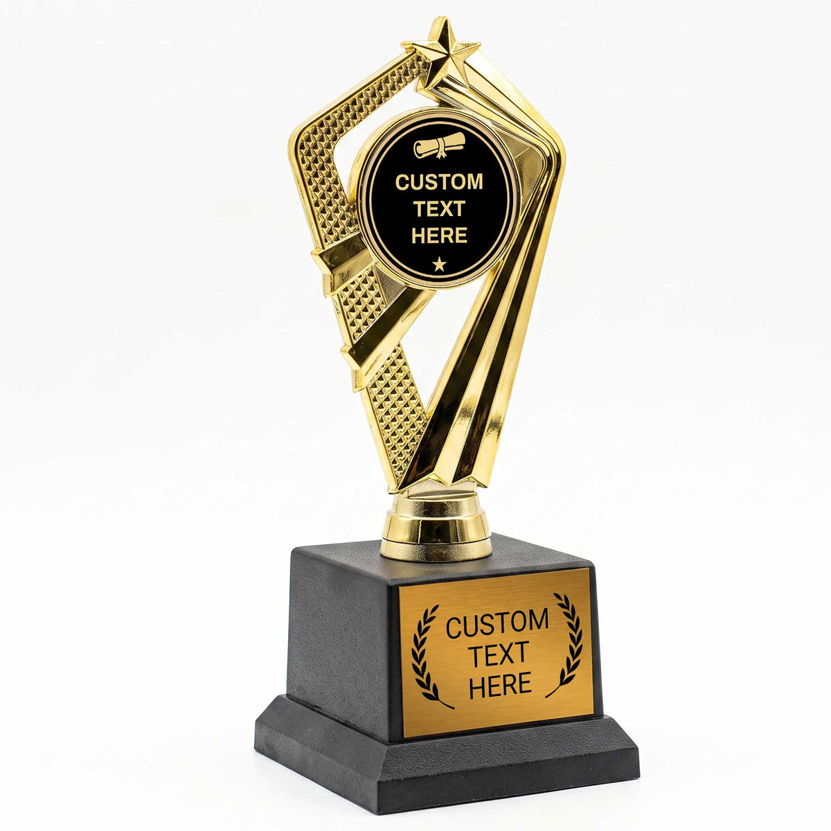 Academic Custom Insert Trophy Awards (Diploma, Globe, Grad Cap) - Engraved