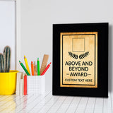 Above and Beyond Award Personalized (Black) Wall Plaque With Easel Acrylic Stand | Workplace Recognition Ceremonies Award Plaques