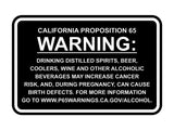 Classic Framed California Proposition 65 Sign Alcoholic Beverages