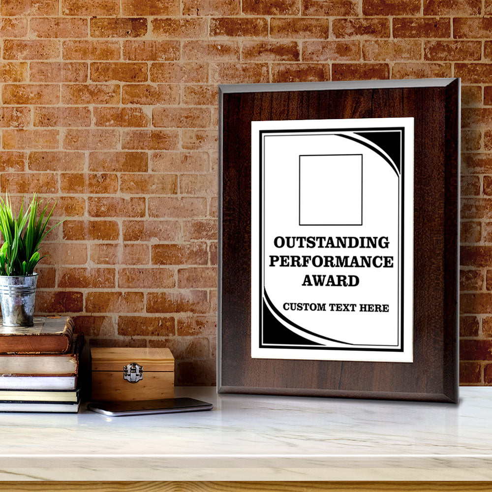 Outstanding Performance Award Personalized (Wooden) Wall Plaque With Easel Acrylic Stand | Workplace Recognition Ceremonies Award Plaques