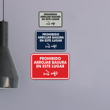 Signs ByLITA Classic Framed Prohibido Arrojar Basura en Este Lugar Graphic Spanish Security Wall or Door Sign