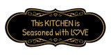 Signs ByLITA Designer This Kitchen is Seasoned with Love Durable ABS Plastic Laser Engraved Easy Installation Elegant Design Wall or Door Sign