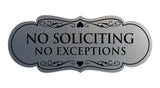 Designer No Soliciting No Exceptions Sign
