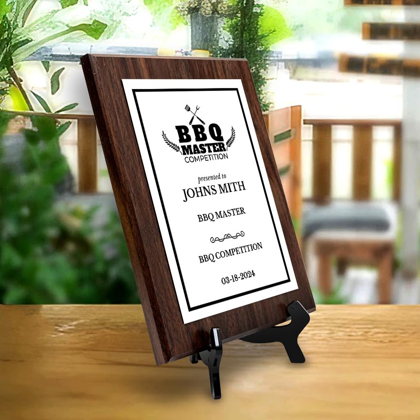 BBQ Master Competition Customizable Award Plaque | Easel Mount Option | Achievement and Recognition Personalizable Plaques