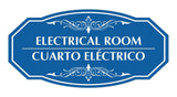Signs ByLITA Victorian Electrical Room- Cuarto Eléctrico Bilingual Wall or Door Sign