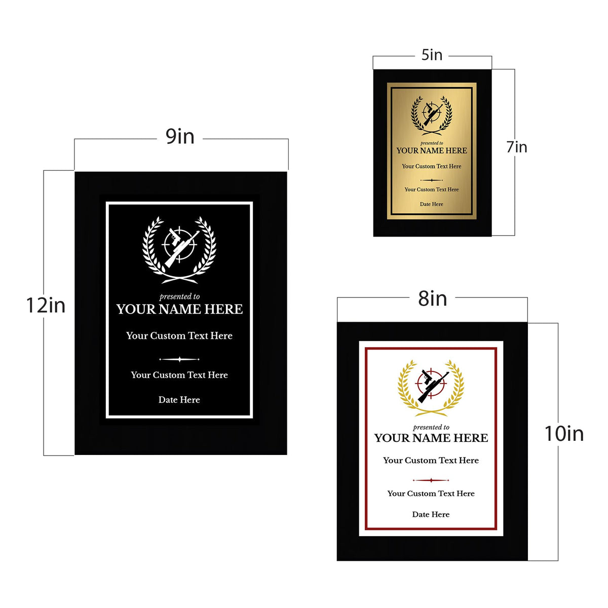 Shooting Customizable Black Frame Wooden Award Plaque | Easel Mount Option | Achievement and Recognition Personalizable Plaques