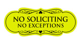Designer No Soliciting No Exceptions Sign