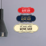 Signs ByLITA Designer Sip, Relax, Repeat: Wine Bar Durable ABS Plastic Laser Engraved Easy Installation Elegant Design Wall or Door Sign