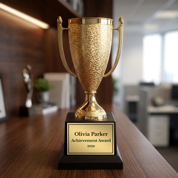 All Quality Cup Trophy, 1st 2nd 3rd Place or Set, Custom Engraved Gold Cup — Personalized Placement Awards for Sports, Contests & Competitions
