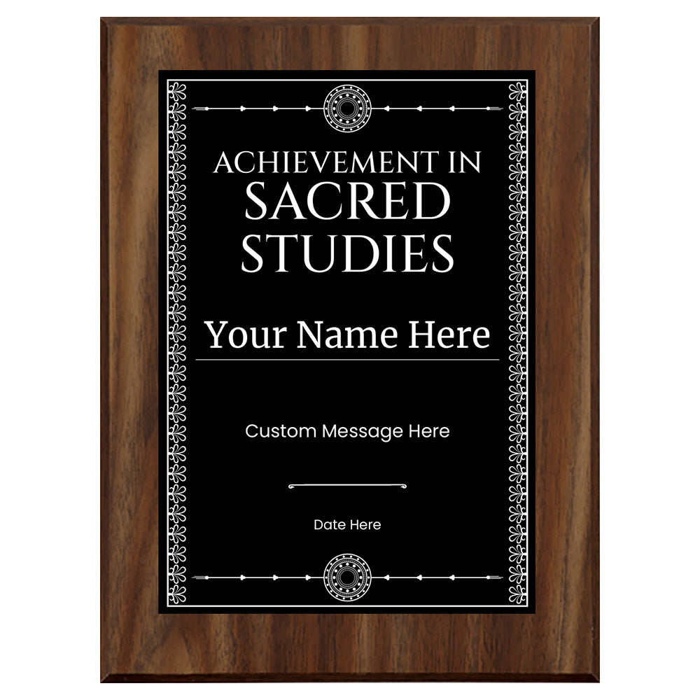 Personalized Hindu Religious Studies Award Plaque, Custom Wooden Wall Plaque with Optional Easel Stand for Vedas & Shastras Achievement Recognition